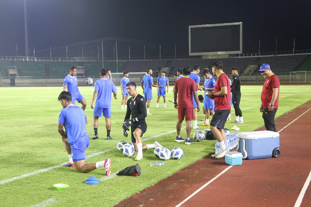 नेपाली राष्ट्रिय फुटबल टिमले आज लाओसविरुद्ध खेल्दै