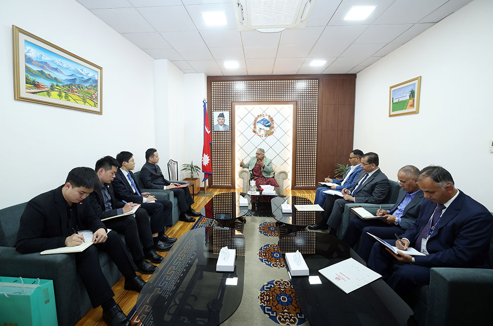 प्रधानमन्त्री कार्कीसँग चिनियाँ राजदूत माओमिङको शिष्टाचार भेट