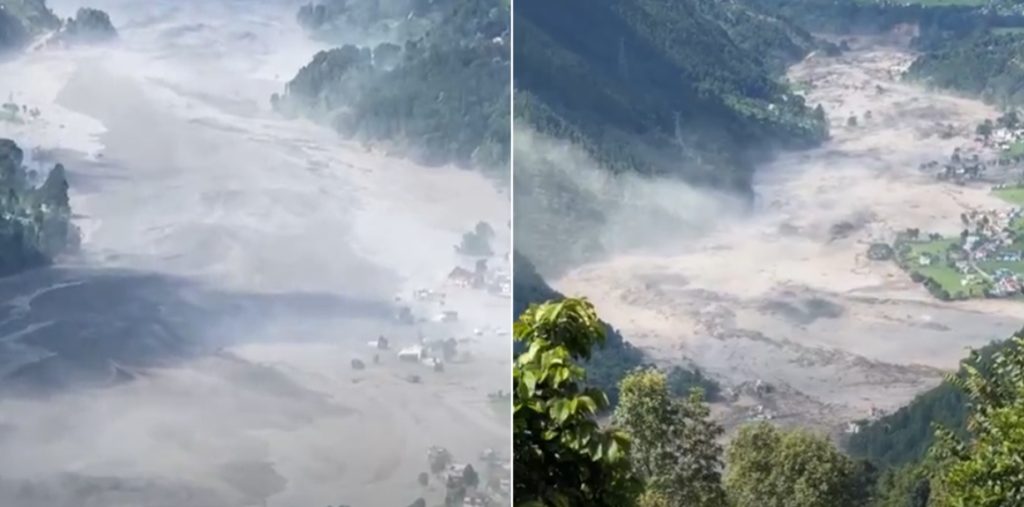 तिब्बततर्फबाट आएको बाढीले रसुवाको टिमुरे बजार क्षेत्रका बस्तीमा ठूलो क्षति