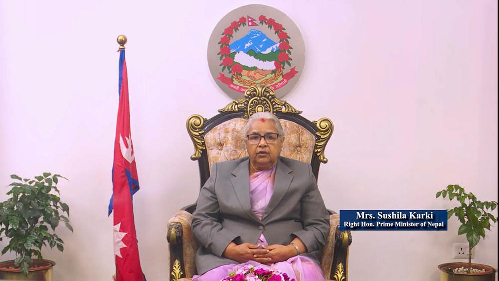 देशबासीलाई प्रधानमन्त्री कार्कीको विशेष सम्बोधन, गरिन् चार अपिल