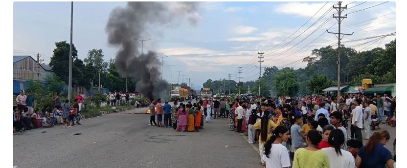 तीन वर्षीया बालिका हत्या विरोधमा सिमरामा ७ घण्टादेखि सडक अवरुद्ध